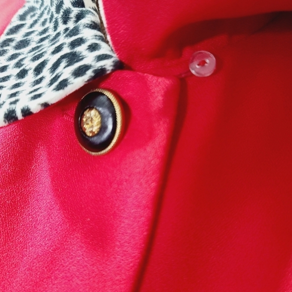 Vintage Red Leopard Print Button Front Jacket - Picture 6 of 15